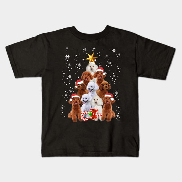 Poodle Dogs Tree Christmas Sweater Xmas Kids T-Shirt by IainDodes